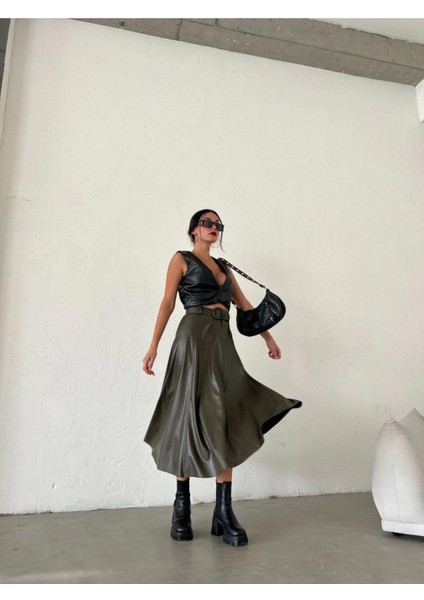 Suni Deri Kemerli Uzun Etek fiyatları