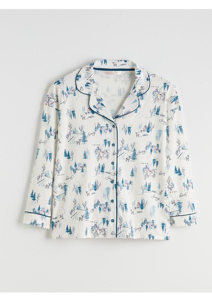 Yeni Sezon Büyük Beden Gömlek Yaka Kadın Pijama Takımı fırsatları