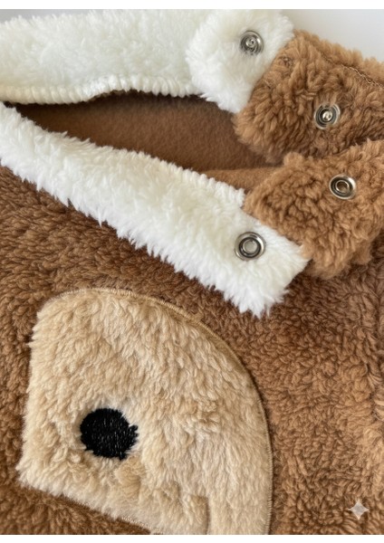 Erkek Bebek Sevimli Köpek Figürlü Peluş Bebek Alt Üst Kışlık Takım Bebek Giyim modelleri