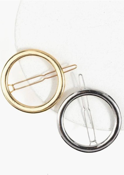 Oval Tasarım Metal Halka Çıt Çıt Klipsli Pinterest Toka Gümüş