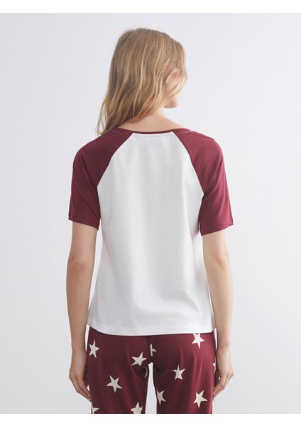 Yeni Sezon Bisiklet Yaka Baskılı Kadın Pijama Üstü fiyatları