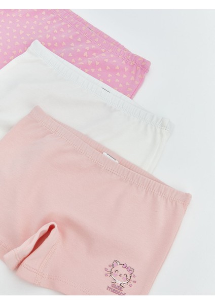 Yeni Sezon Baskılı Beli Lastikli Kız Çocuk Boxer 3'lü modelleri