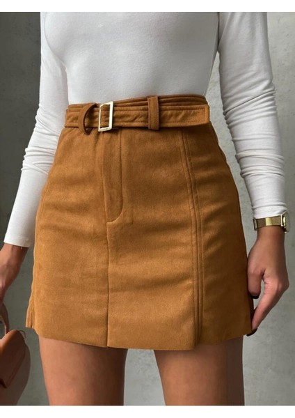 Taba Kemerli Mini Kadın Etek indirimleri