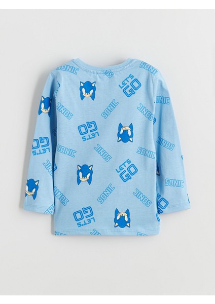 Yeni Sezon Bisiklet Yaka Sonic Baskılı Erkek Çocuk Pijama Takımı fırsatları