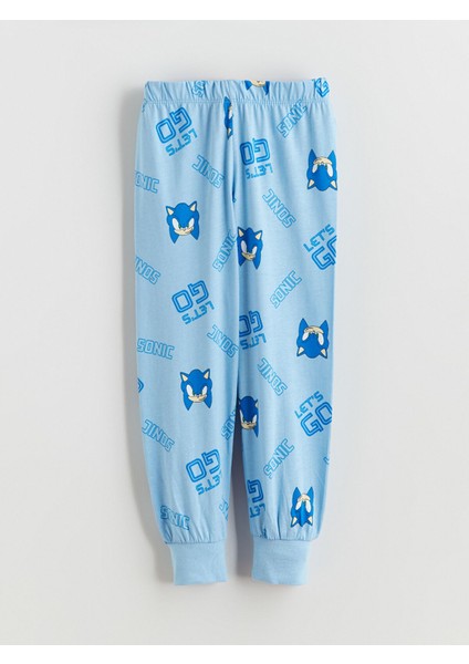 Yeni Sezon Bisiklet Yaka Sonic Baskılı Erkek Çocuk Pijama Takımı indirimleri