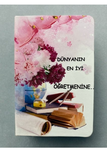 Öğretmenler Günü Hediyesi Defter | 80 Yaprak Çizgili Ajanda | Özel Tasarım Kapaklı Not Defteri (Kod:12)