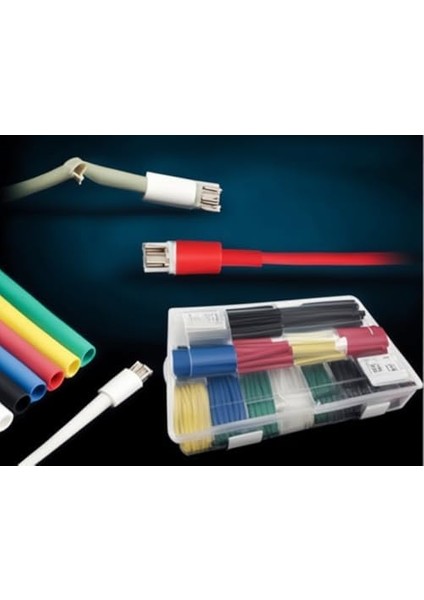 Isı ile Daralan Makaron 560 Parça Karışık Renk 2:1 Daralma Oranı Elektriksel Izolasyon ve Mekanik Koruma Için Esnek Kablo Koruyucu Seti fiyatları