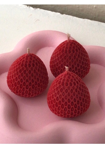 3'lü Dekoratif Çilek Soya Mumu fiyatları