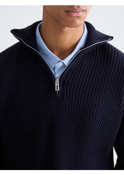 Yeni Sezon Fermuarlı Dik Yaka Erkek Triko Kazak modelleri