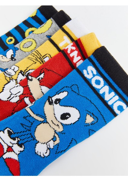 Yeni Sezon Sonic Desenli Erkek Çocuk Soket Çorap 5'li modelleri