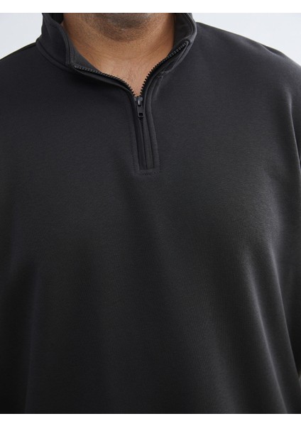 Yeni Sezon Büyük Beden Dik Yaka Erkek Sweatshirt modelleri