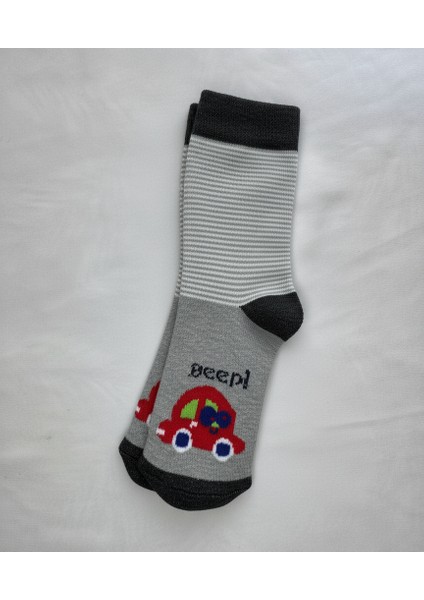 2'li Kaydırmaz Tabanlı Pamuklu Bebek Çorabı Seti Araba Desenli Bebek Giyim Havlu Kalın Çocuk Çorap modelleri