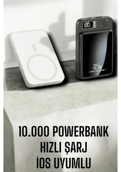 22.5W Magsafe Kablosuz Şarjlı Powerbank Dijital Ekran ve Hızlı Şarj modelleri