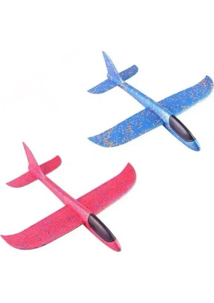 2'li Çocuk Köpük Uçak Oyuncak – Elle Atılan Dayanıklı ve Eğlenceli El Planörü ✈️ Kırmızı& Mavi