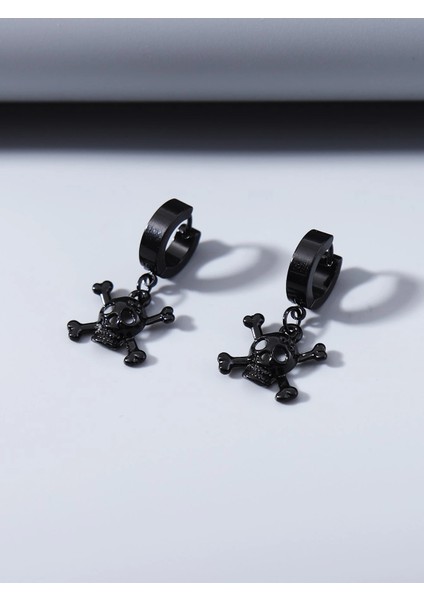 Sıkıştırmalı Mıknatıslı Kuru Kafa Model Sallantılı Erkek 316L Çelik Küpe 1 Adet fiyatları