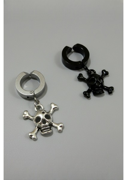 Sıkıştırmalı Mıknatıslı Kuru Kafa Model Sallantılı Erkek 316L Çelik Küpe 1 Adet indirimleri