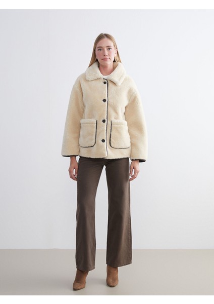 Yeni Sezon Gömlek Yaka Oversize Kadın Pelüş Mont fiyatları