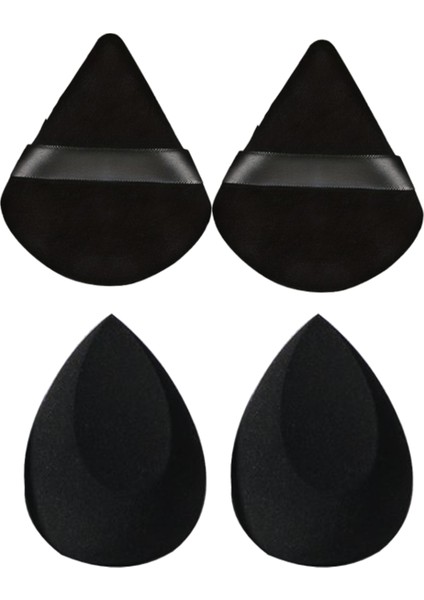 4'lü Profesyonel Siyah Pudra Fondöten Bb Krem Uygulama Aparatı Puff Makyaj Süngeri fiyatları