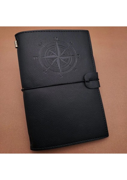 Siyah Deri Pusula Defter