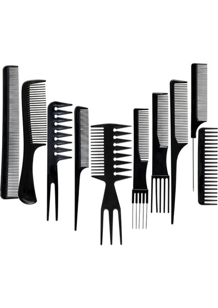 10 Parça Profesyonel Kuaför Tarak Seti - Saç Kesim, Ayırma, Şekillendirme ve Fön Tarağı fiyatları