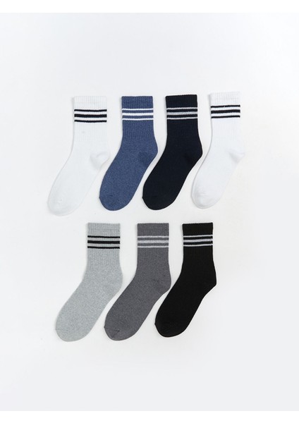 Yeni Sezon Çizgili Erkek Çocuk Soket Çorap 7'li