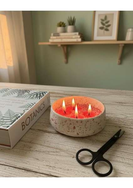 Terraglow-Terrazzo Kase Içinde Inci Tozu Mum