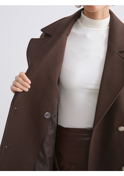 Yeni Sezon Kruvaze Yaka Kadın Kaşe Panço fırsatları