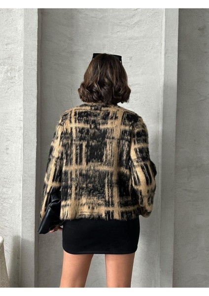 Bisküvi Desenli Triko Kadın Kazak