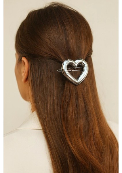 Kalp Tasarım Metal Halka Çıt Çıt Klipsli Pinterest Toka Gümüş fırsatları