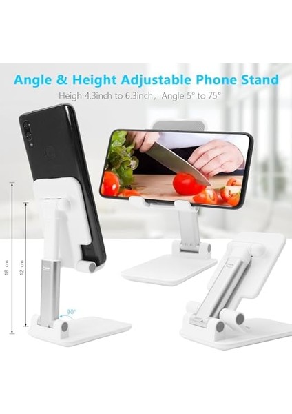 Cep Telefonu, Katlanır Masaüstü Telefon, Açı Yüksekliği Ayarlanabilir Cep Telefonu Tutacağı, Masa, Ofis, Tablet Tüm, Ipad,, 4-10" Cep Telefonu ve Tablet ile Uyumlu fiyatları