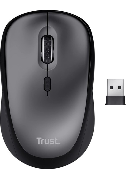 24549 Yvi+ Sessiz Kablosuz Mouse-Siyah, Ekstra Uzun Pil Ömrü 12 Aya Kadar Kullanım, Sessiz Düğmeler,8 Metrelik Kablosuz MENZIL,800 ile 1600 Dpı,geri Dönüştürülmüş Içerik%82,rf 2.4ghz