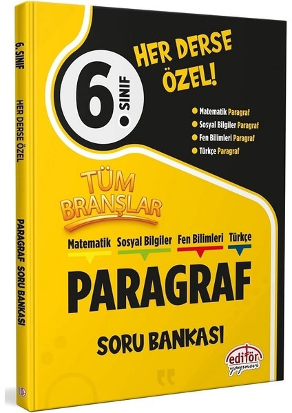 6.sınıf Her Derse Özel Matematik-Sosyal Bilgiler-Fen Bilimleri-Türkçe Paragraf Soru Bankası indirimleri