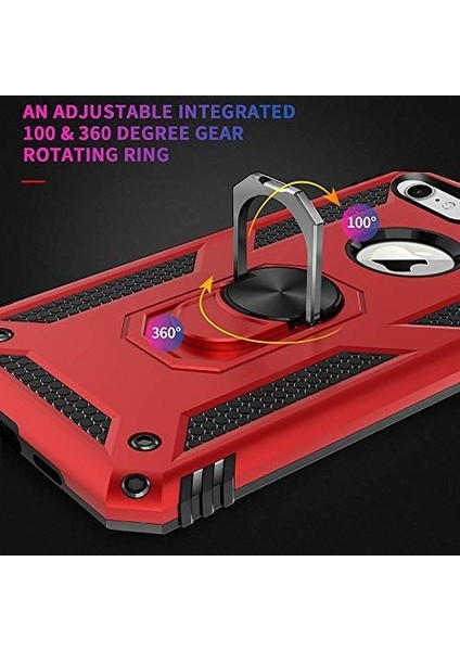 6s Plus Için Kılıf Military Ring Holder Kırmızı [ 6s Plus ile Uyumlu Kılıf - Kırmızı] fiyatları