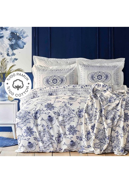 Amar MAVI%100 Pamuk Çift Kişilik Nevresim Takımı