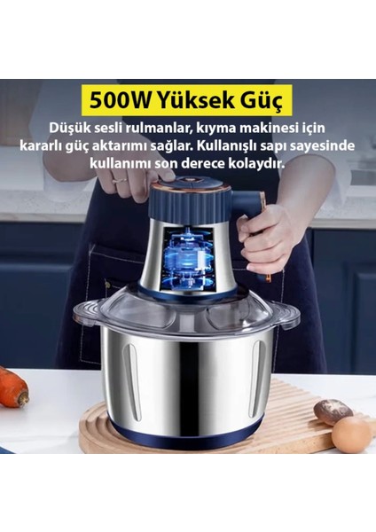 5 Lt Çelik Çok fonksiyonlu hamur yoğurma kıyma makinası blender Meyve doğrayıcı rondo
