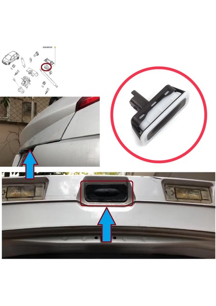 Renault Megane Scenic 2 3 Clio 3 4 Captur Laguna 3 Modus Twingo 2 Için Bagaj Kilit Açma Düğmesi fırsatları