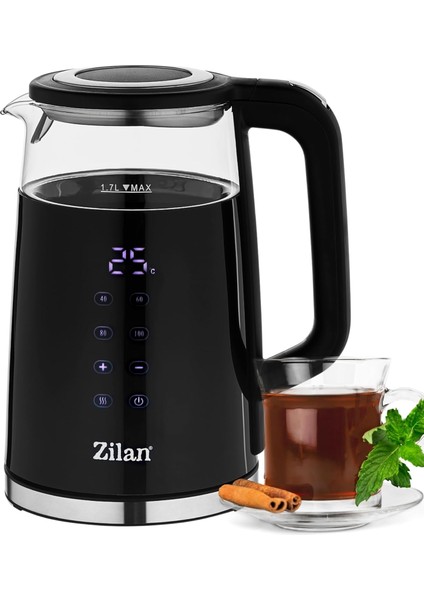 Ayarlı Cam Su Isıtıcısı 1,7 L (40 °c Ila 100 °c) - Bakım Fonksiyonu - Seçimli LED Ekran - 2200 W -%100 Bpa Içermez