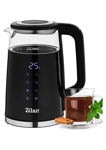 Ayarlı Cam Su Isıtıcısı 1,7 L (40 °c Ila 100 °c) - Bakım Fonksiyonu - Seçimli LED Ekran - 2200 W -%100 Bpa Içermez fiyatları