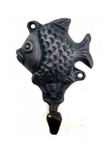 Eco Lounge Antika Tarz Dekoratif Pirinç Balık Figürlü Askı - 84X51MM, Oksit