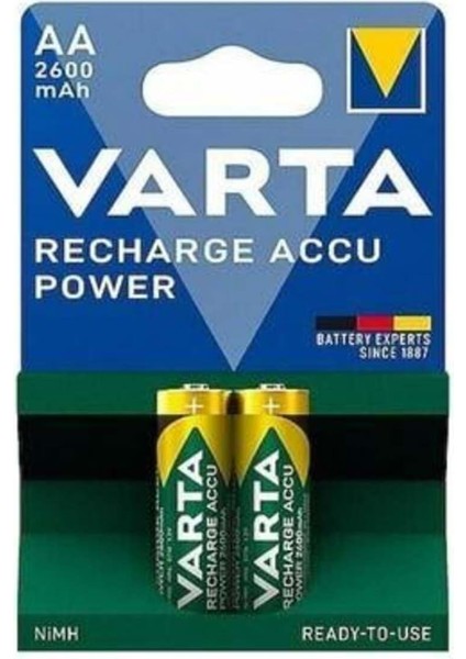 Accu Power 2600 Mah Aa 2'li Şarj Edilebilir Kalem Pil