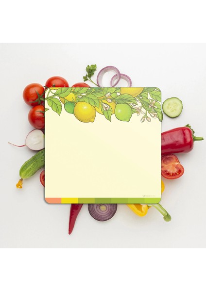 Cam Kesme Tahtası ve Sunumluk Kare Vintage Cool Lime 30X30 cm modelleri