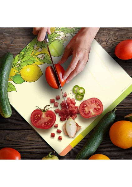 Cam Kesme Tahtası ve Sunumluk Kare Vintage Cool Lime 30X30 cm fırsatları