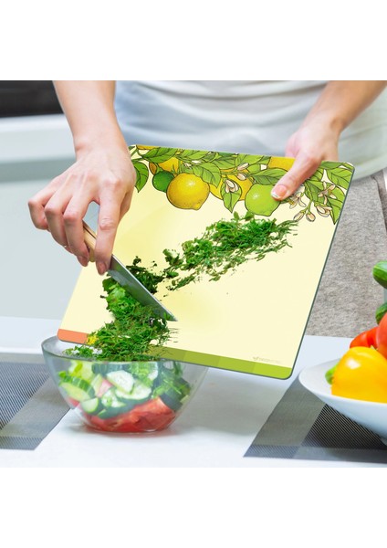 Cam Kesme Tahtası ve Sunumluk Kare Vintage Cool Lime 30X30 cm indirimleri