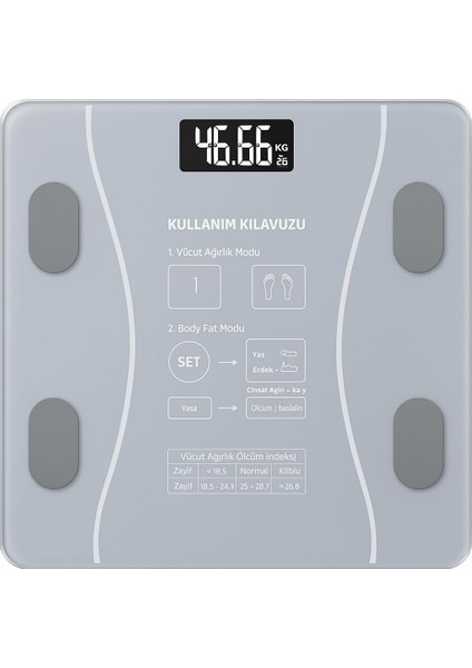 Suwors Akıllı Bluetooth Tartı – Vücut Yağ, Kas, Su, Bmı Ölçümü | Android & Ios Uyumlu | Uygulama Destekli | 13 Ölçüm | Temperli Cam | Şık ve Kaymaz Tasarım fiyatları