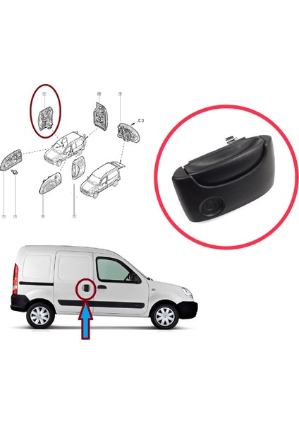 Renault Kangoo Kc Express Fc Nissan Kubistar Mk1 X76 Için Sağ Yan Sürgülü Kapı Dış Açma Kolu Siyah fırsatları