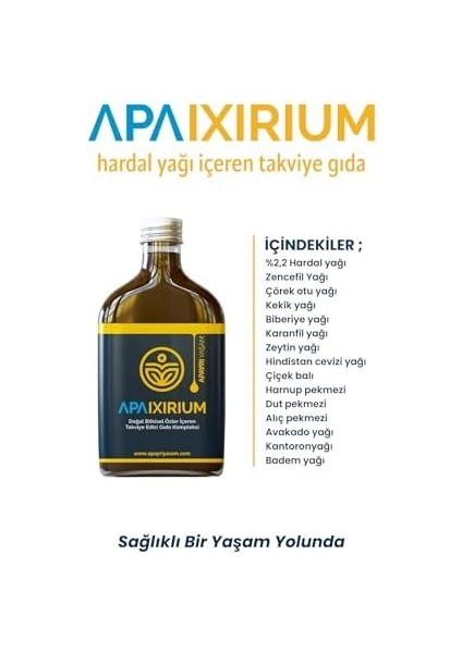 Apayrı Yaşam İXİR200 Bio Şurup KONSANTRESI%100 Bitkisel Iksir Apaixirium 200 ml