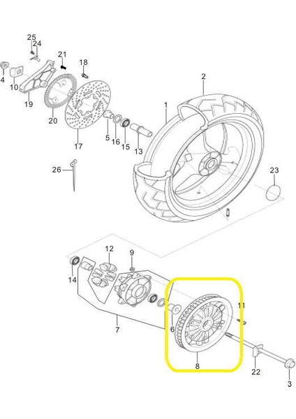 GV650 Arka Tekerlek Kayış Kasnağı fiyatları