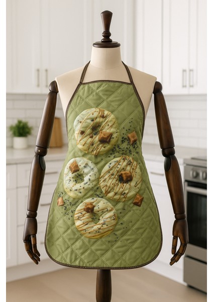 Kapitoneli Mutfak Önlüğü Dijital Baskılı Önlük