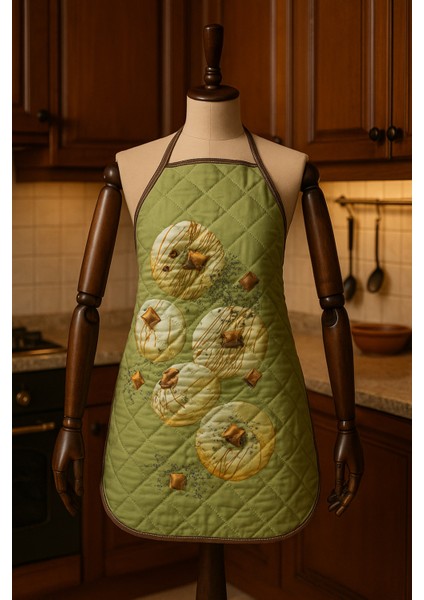 Kapitoneli Mutfak Önlüğü Dijital Baskılı Önlük modelleri