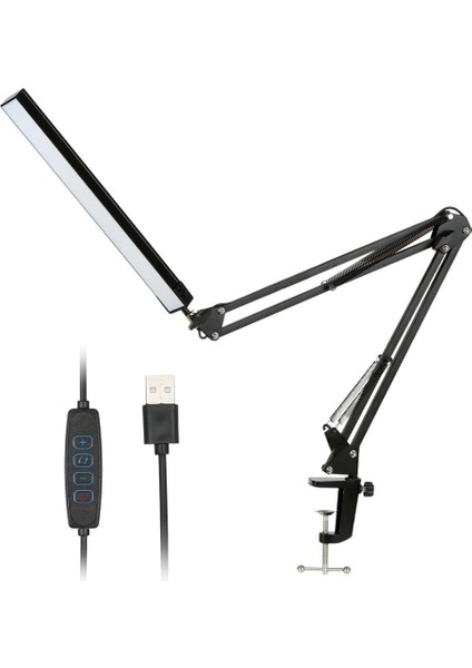 Sıkıştırmalı Metal 3 Renk Modlu Katlanabilir LED Işık Masa Lambası Klipsli Masa Lambası 10 Parlaklık Seviyesi, Kitap Okuma Lambası, Yatak Lambası